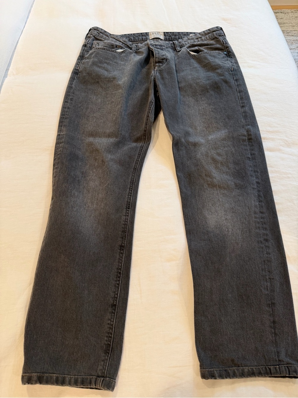 Mango Men's Charcoal Straight-Leg Jeans